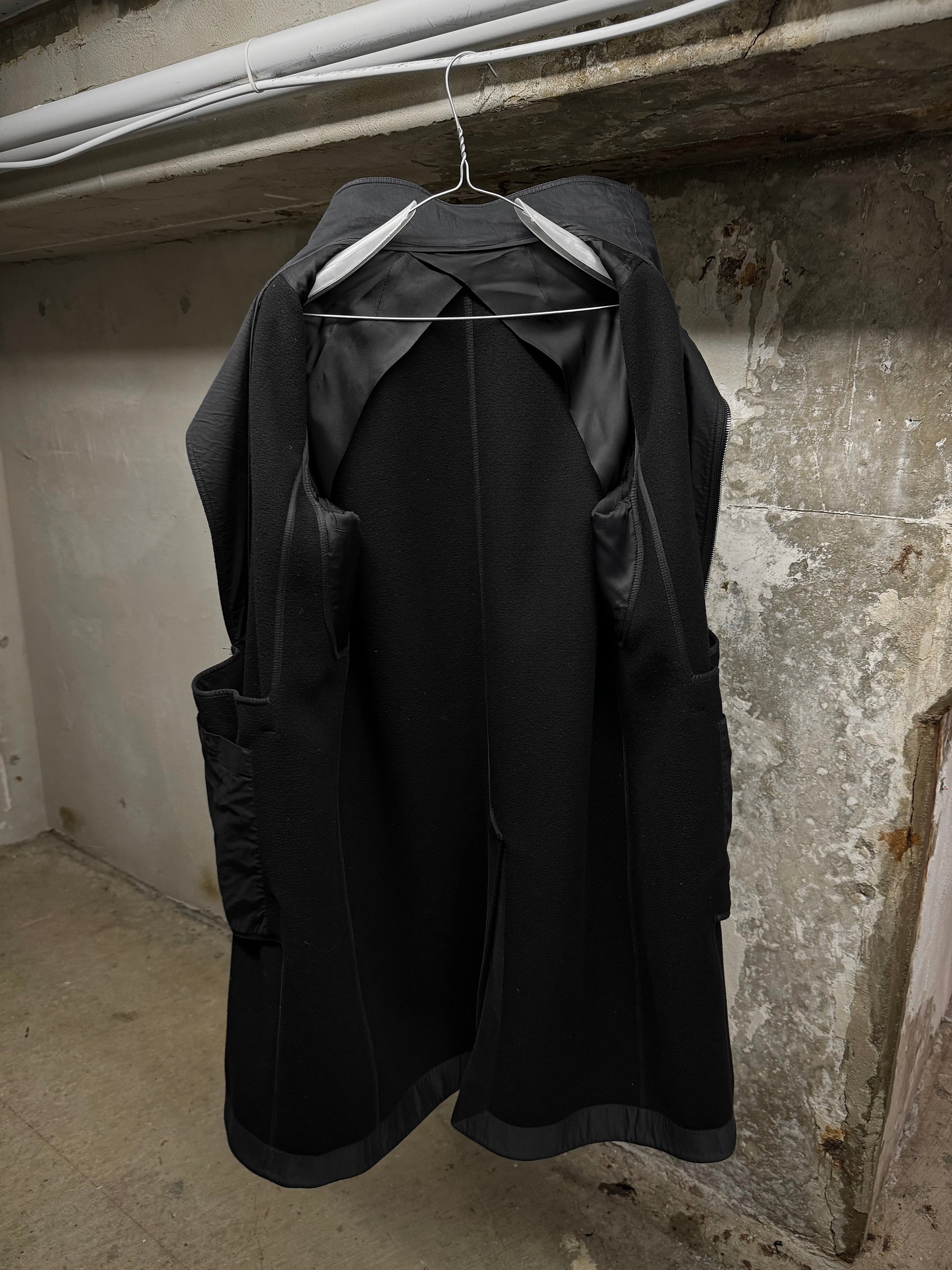 Rick Owens AW15 "SPHINX" Mollino Asymmetrical Front Zip Heavy Wool Coat detail | DRIEW GARMENTS