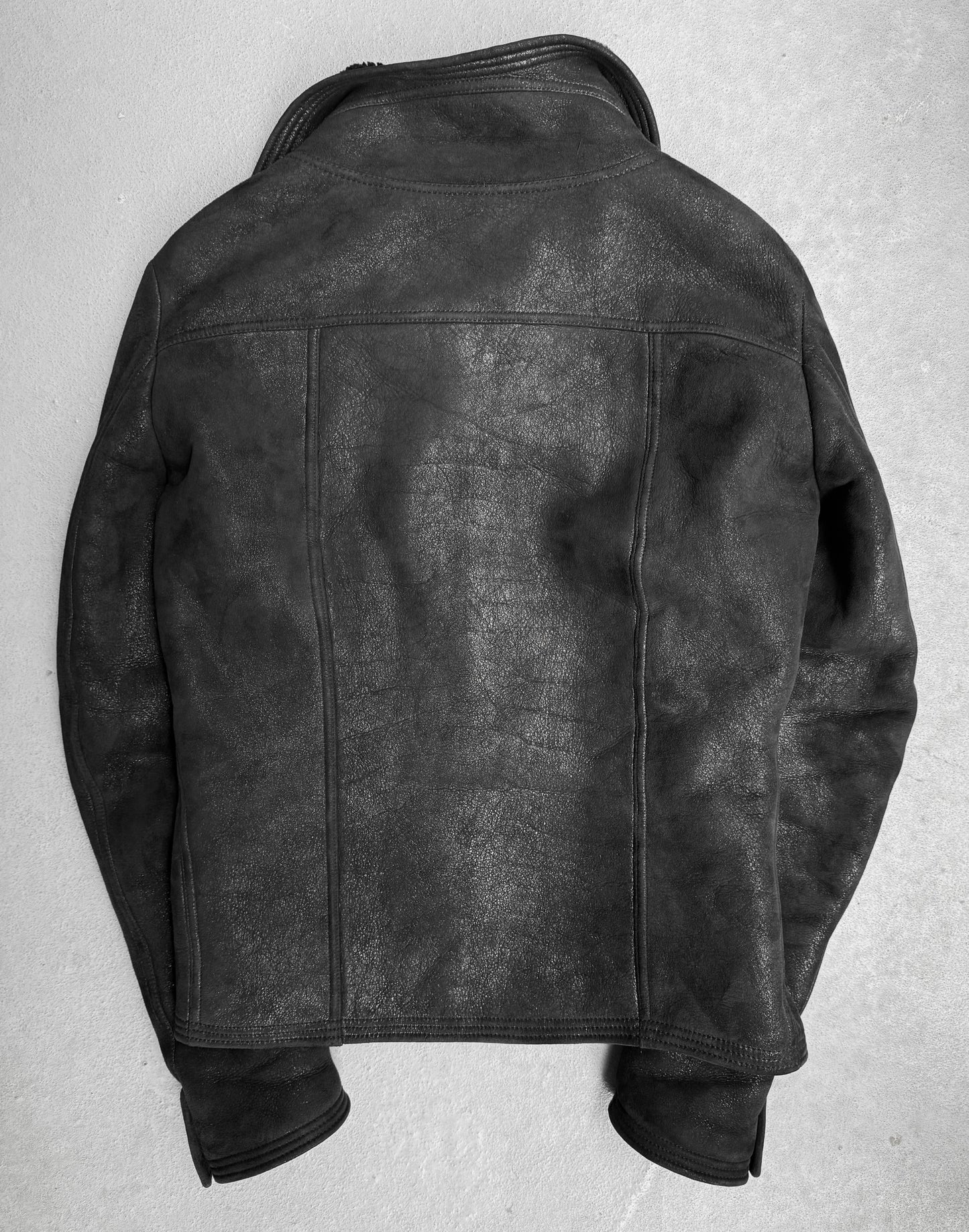 Rick Owens AW15 "SPHINX" Shearling Lamb Leather Geo Jacket