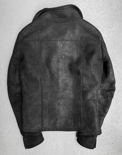 Rick Owens AW15 "SPHINX" Shearling Lamb Leather Geo Jacket
