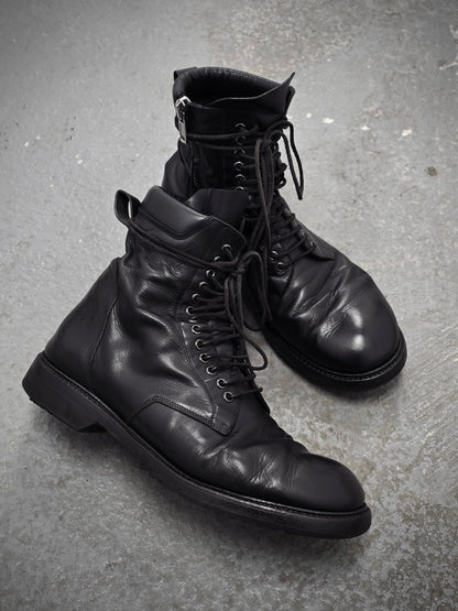 Rick Owens SS15 "FAUN" Goodyear Flex Calf Leather Side Zip Combat Boots