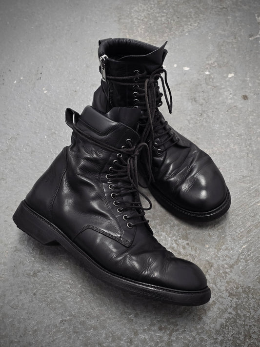 Rick Owens SS15 "FAUN" Goodyear Flex Calf Leather Side Zip Combat Boots