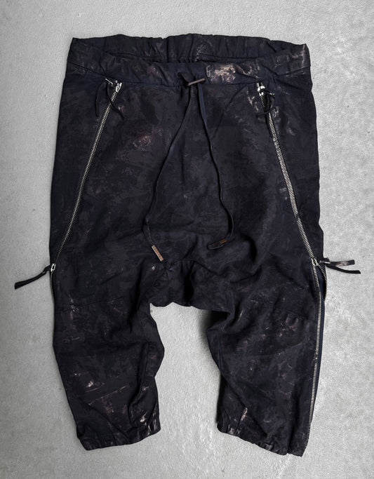 Boris Bidjan Saberi SS16 'P2 F140IK' Vinyl Processed Zipper Seam Drop-crotch Shorts