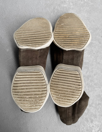 Rick Owens x Adidas AW16 “MASTODON” Vicious Suede Leather Sock Runners