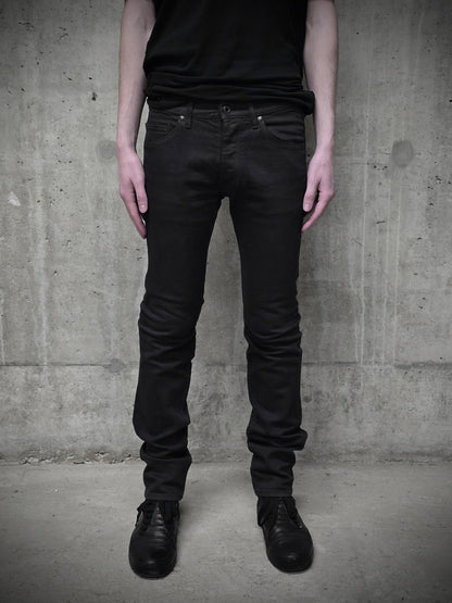 Isamu Katayama "BACKLASH" AW14 Lizard Leather Patch 5 Pocket Skinny Denim detail | DRIEW GARMENTS