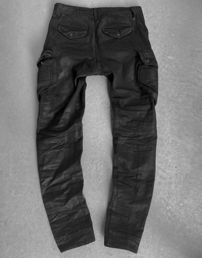 Julius_7 SS25 "_PERMANENT" Gas-Mask Coated Cargo Pants