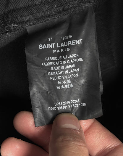 Saint Laurent Paris AW15 'D02' Distressed Black Skinny Denim