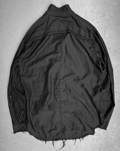 Julius_7 SS25 "LUNARCHY;" Raw Hem Oversized Long-sleeves Shirt