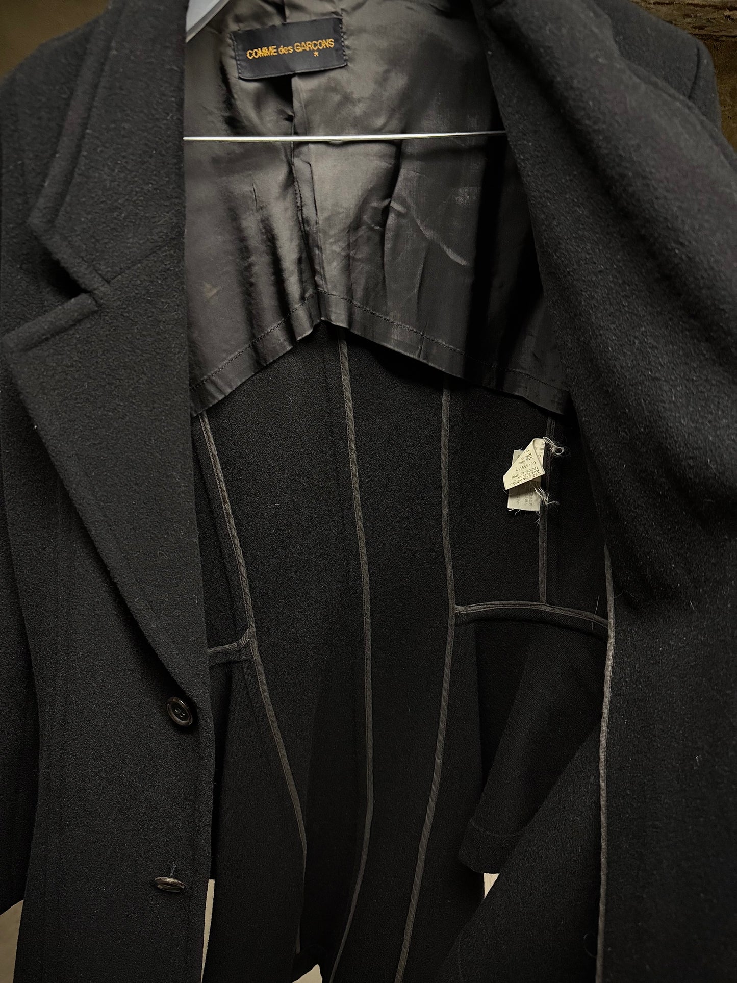 COMME des GARÇONS Late 80s Asymmetric Wool Victorian Tailcoat