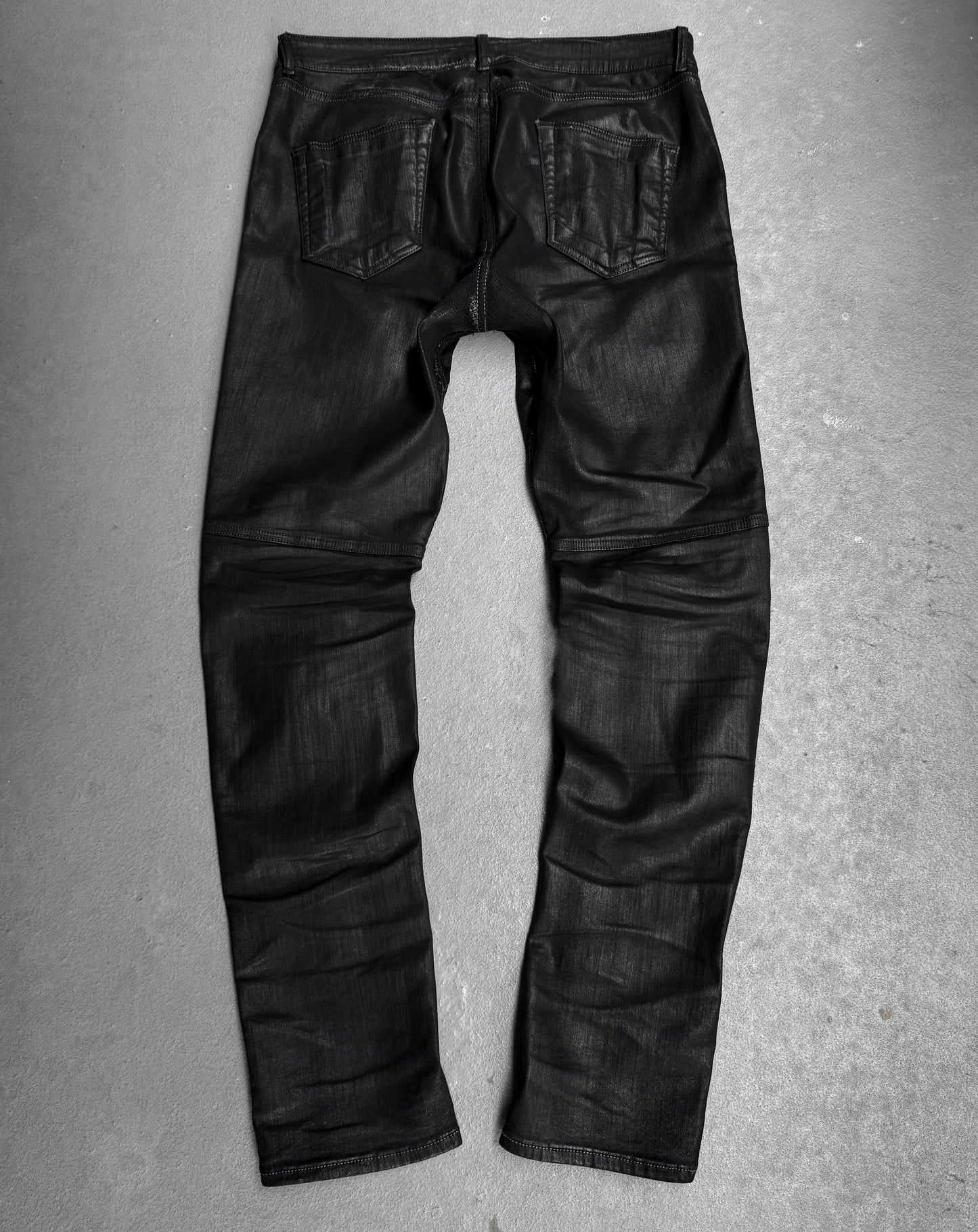 Rick Owens AW19 "LARRY" Waxed Nagakin Skinny Denim