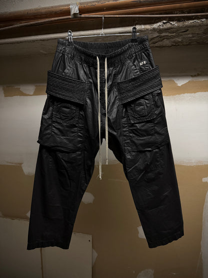 Rick Owens DRKSHDW SS21 "PHLEGETHON " Waxed Creatch Cargo Carpis Pants | Archive Fashion Toronto