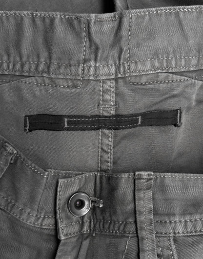 Julius_7 SS16 “sefiroth;” Grey Drop-crotch J-Cut Skinny Pants