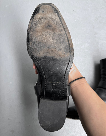 Saint Laurent Paris SS20 Black Leather ‘Wyatt’ Buckle Boots