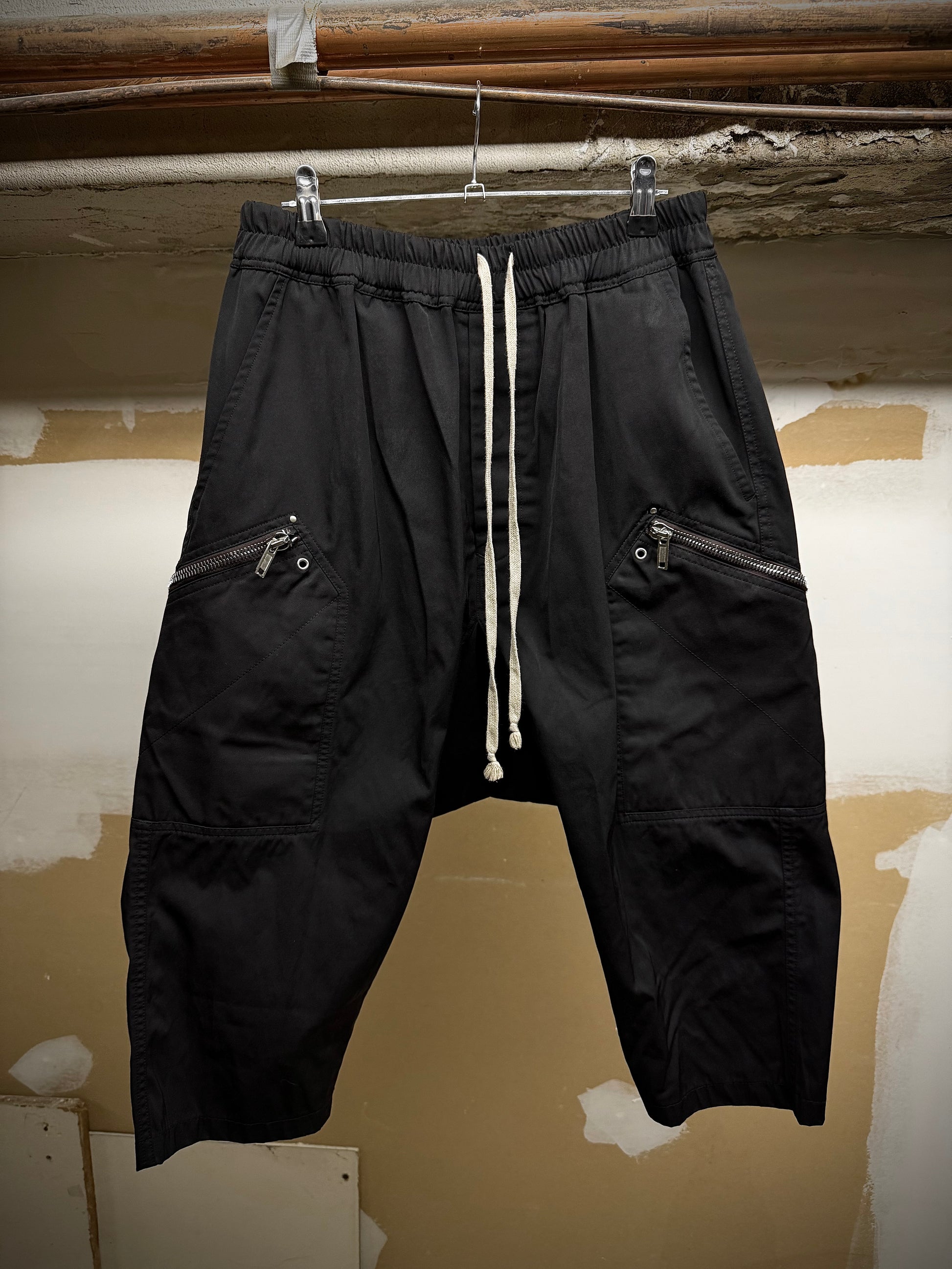 Rick Owens AW20 "PERFORMA" Poly Cotton Drop-crotch Cargo Capris | Archive Fashion Toronto