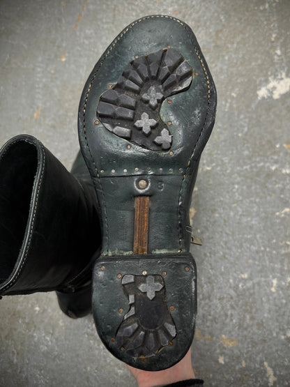 Carol Christian Poell 'AM/2757SP-IN CORSS-PTC/12' Object Dyed Goodyear Prosthetic Spur Biter Crimp Front Boots