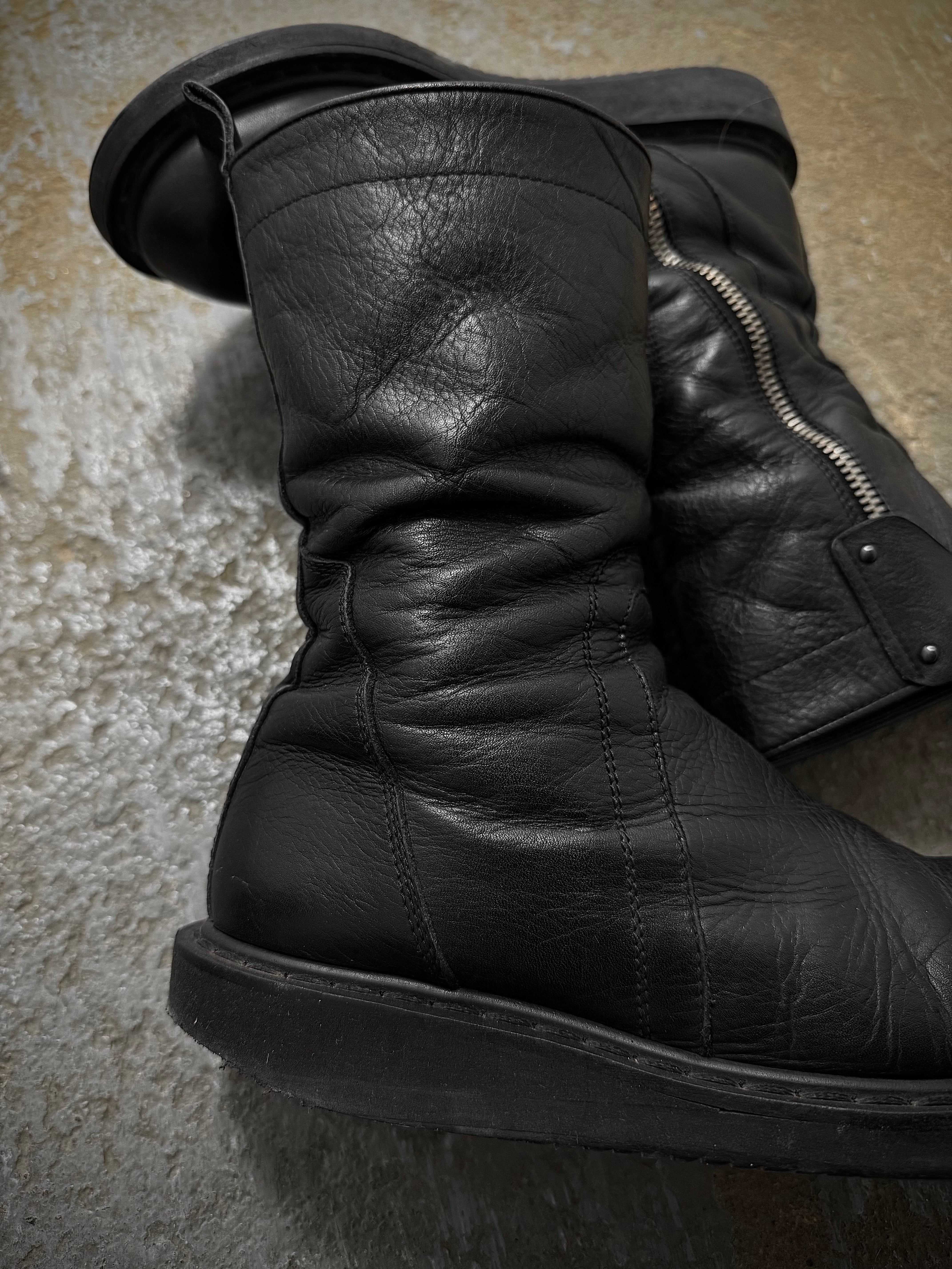 Rick Owens AW09 Side Zip Calf Leather Creeper Boots | DRIEW