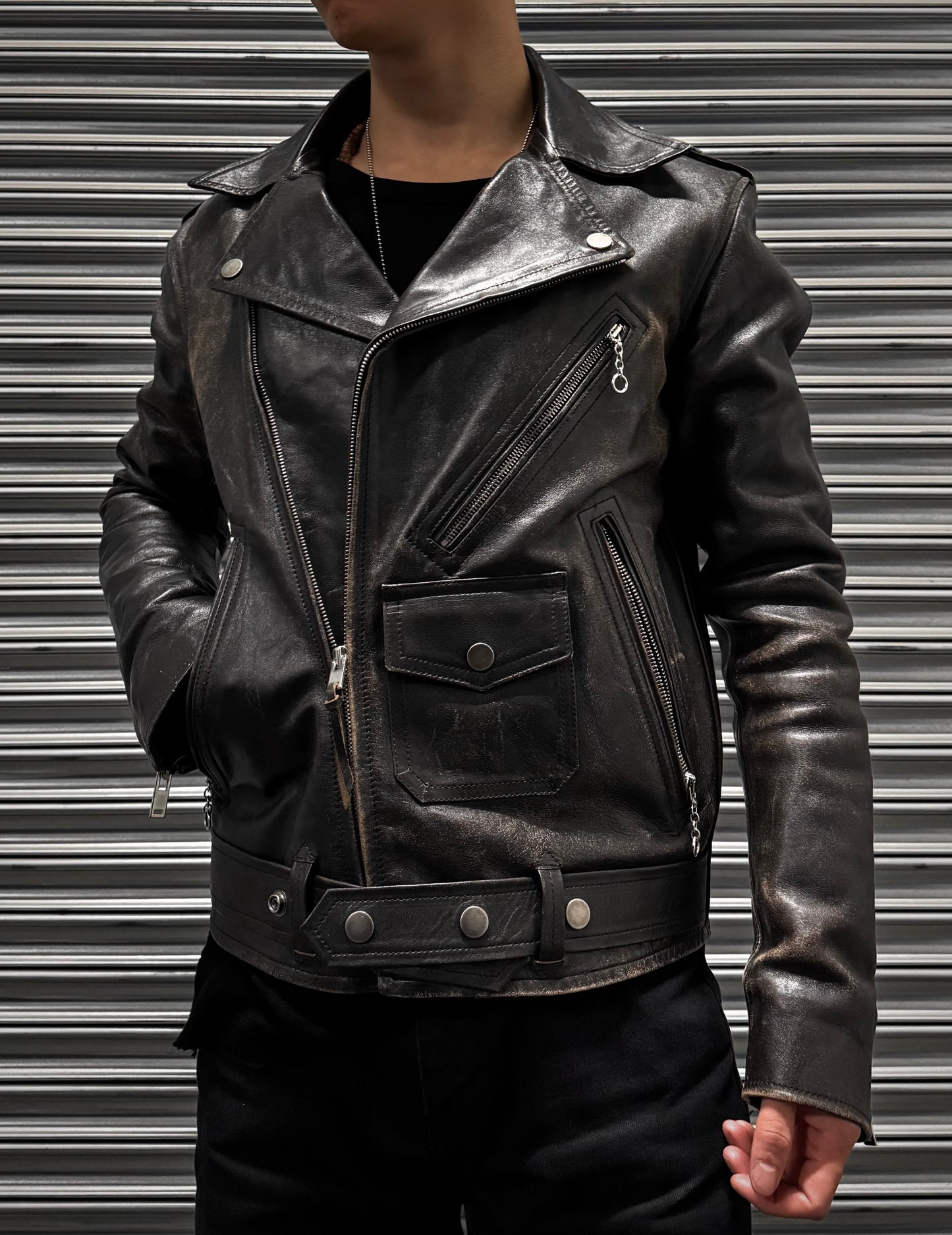 Maison Martin Margiela SS15 Replica ‘1950s Boston’ Leather Perfecto Biker Jacket