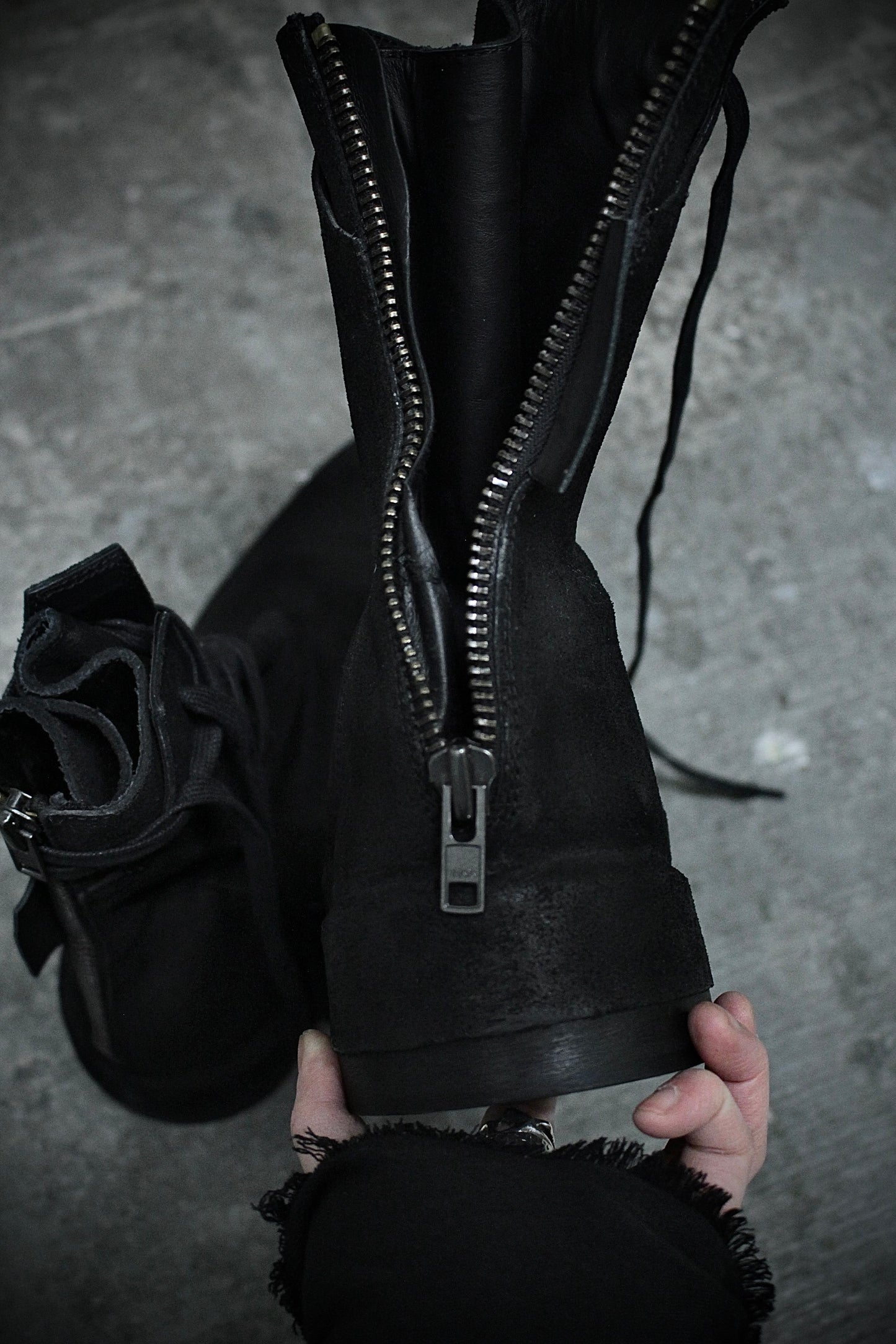 Cinzia Aria CINZIA ARAIA Reverse Cow Leather Back Zip Boots detail | DRIEW GARMENTS