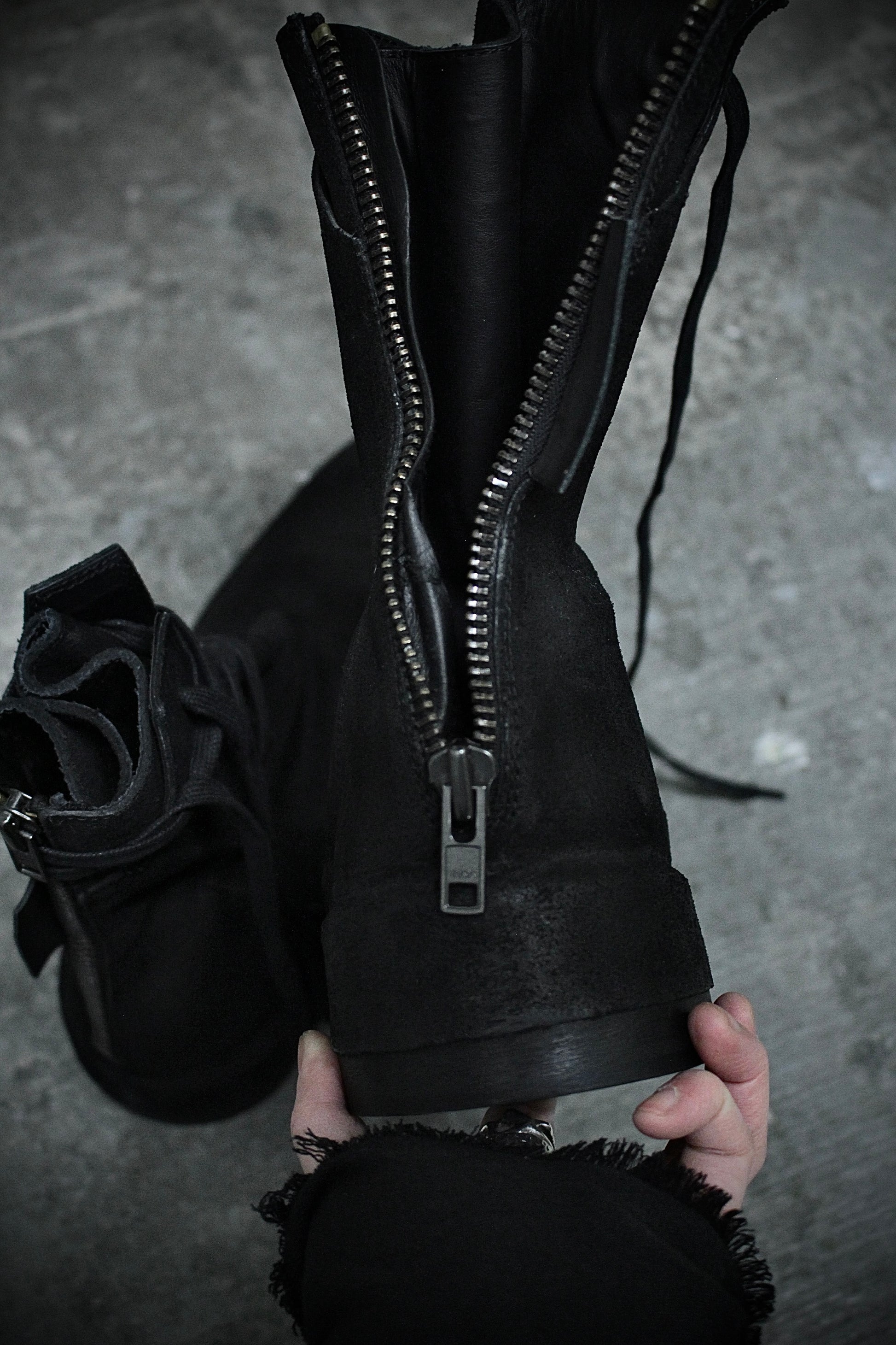 Cinzia Aria CINZIA ARAIA Reverse Cow Leather Back Zip Boots detail | DRIEW GARMENTS