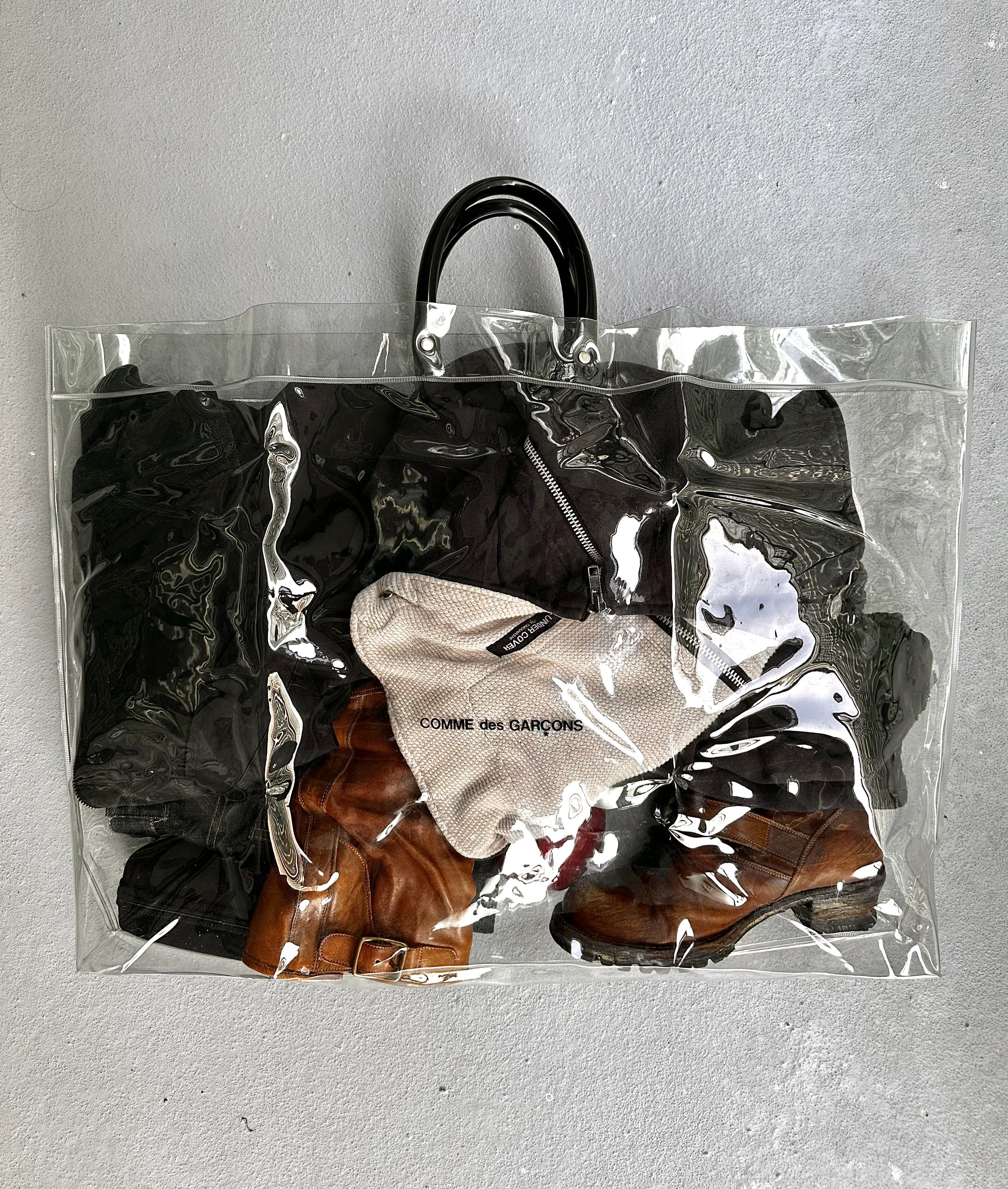 Comme des garcons vinyl tote bag hotsell