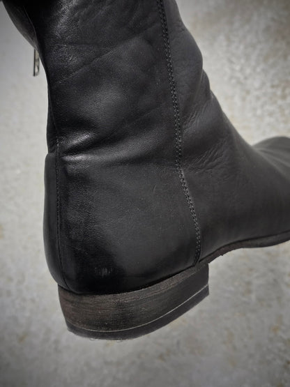 Reinhard Plank Side Zip Cow Leather Western Boots detail | DRIEW GARMENTS