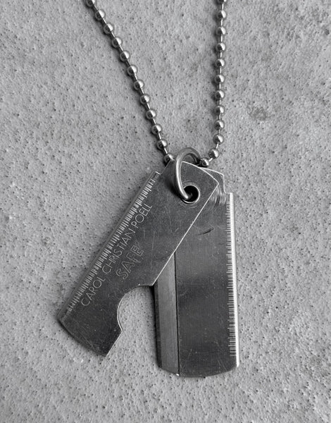 Carol Christian Poell 剃刀ネックレス Carol Christian Poell silver razor blade dogtag necklace MM/1914