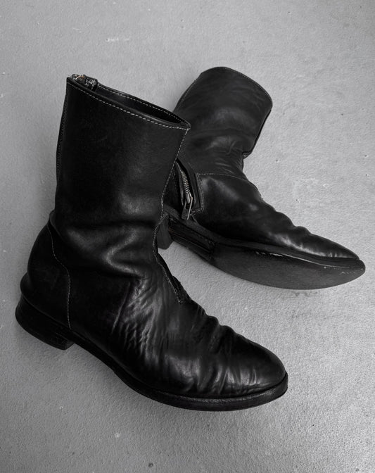 Carol Christian Poell ‘AM/2601 CUL-PTC’ Black Object-dyed Culatta Horse Leather Tornado Boots