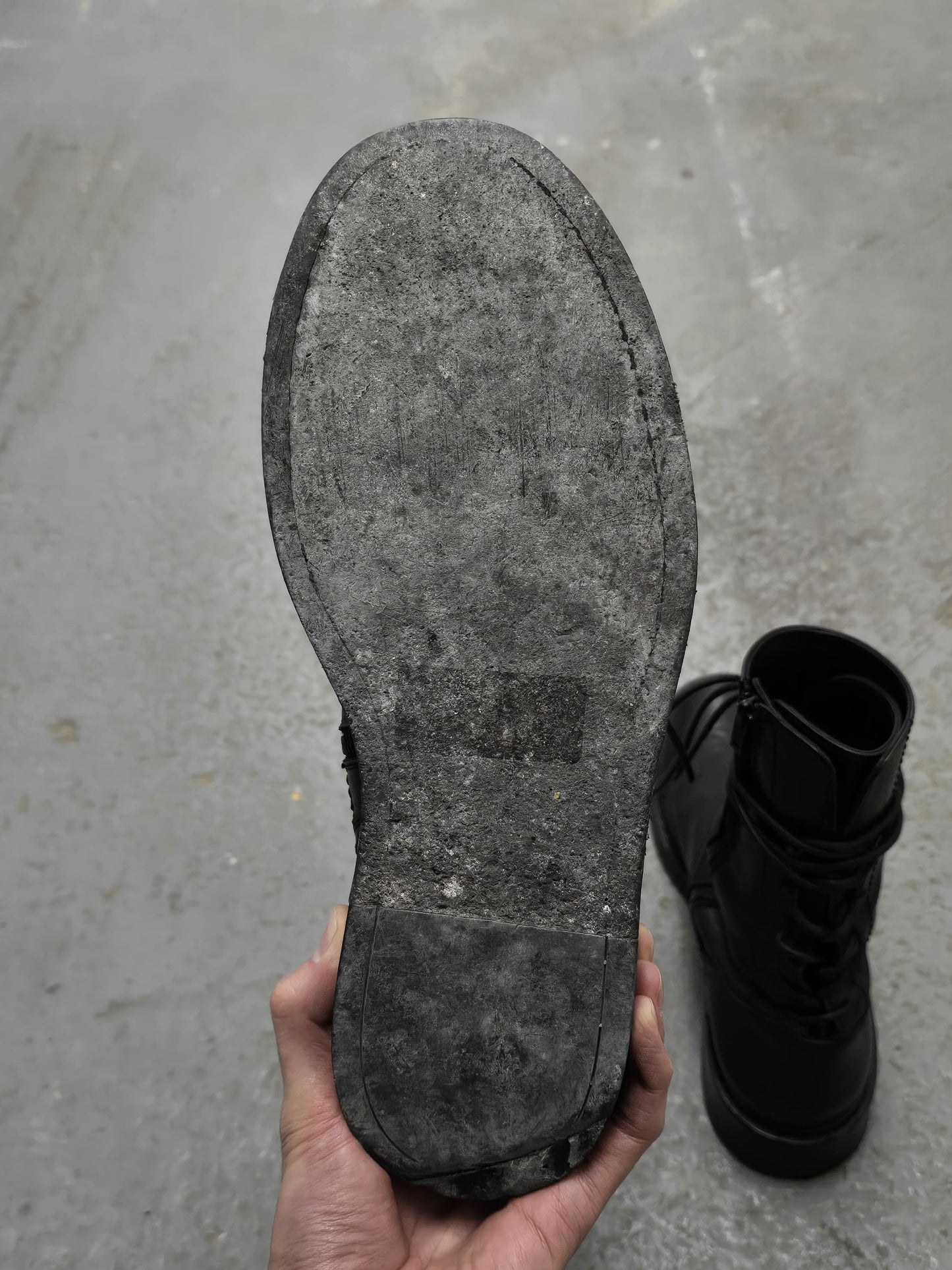 Ann Demeulemeester AW21 Black ‘Vitello’ Back-Lace Leather Boots