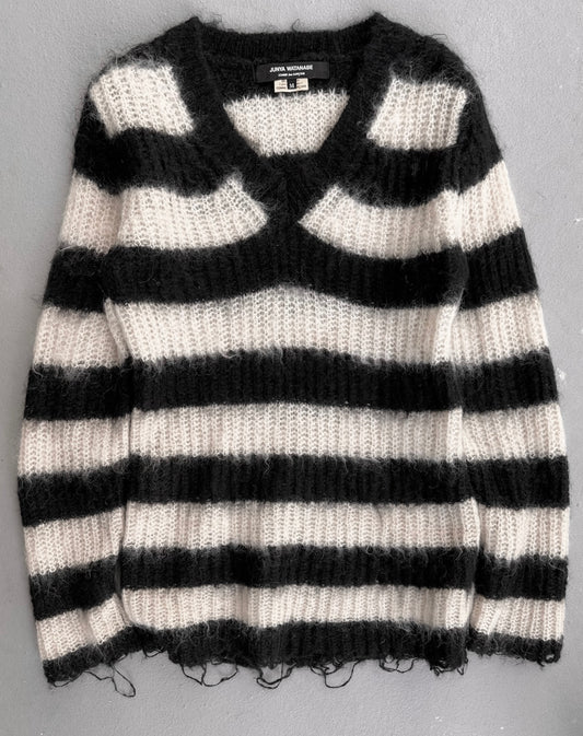 Junya Watanabe AW11 Distressed ‘Grunge’ Stripes Mohair Knit Sweater