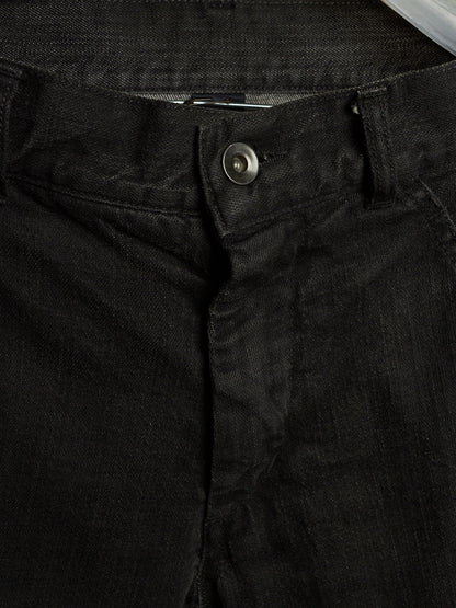 Gareth Pugh AW10-11 Charcoal Grey Back Frayed Skirt Layered Skinny Denim