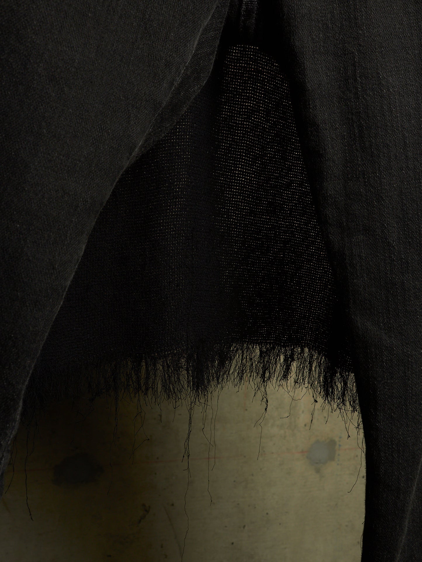 Gareth Pugh AW10-11 Charcoal Grey Back Frayed Skirt Layered Skinny Denim