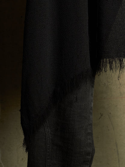 Gareth Pugh AW10-11 Charcoal Grey Back Frayed Skirt Layered Skinny Denim