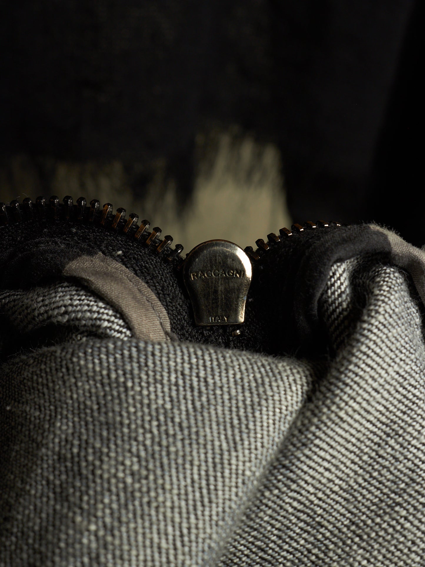 Gareth Pugh AW10-11 Charcoal Grey Back Frayed Skirt Layered Skinny Denim