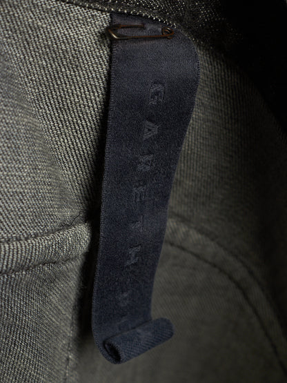 Gareth Pugh AW10-11 Charcoal Grey Back Frayed Skirt Layered Skinny Denim