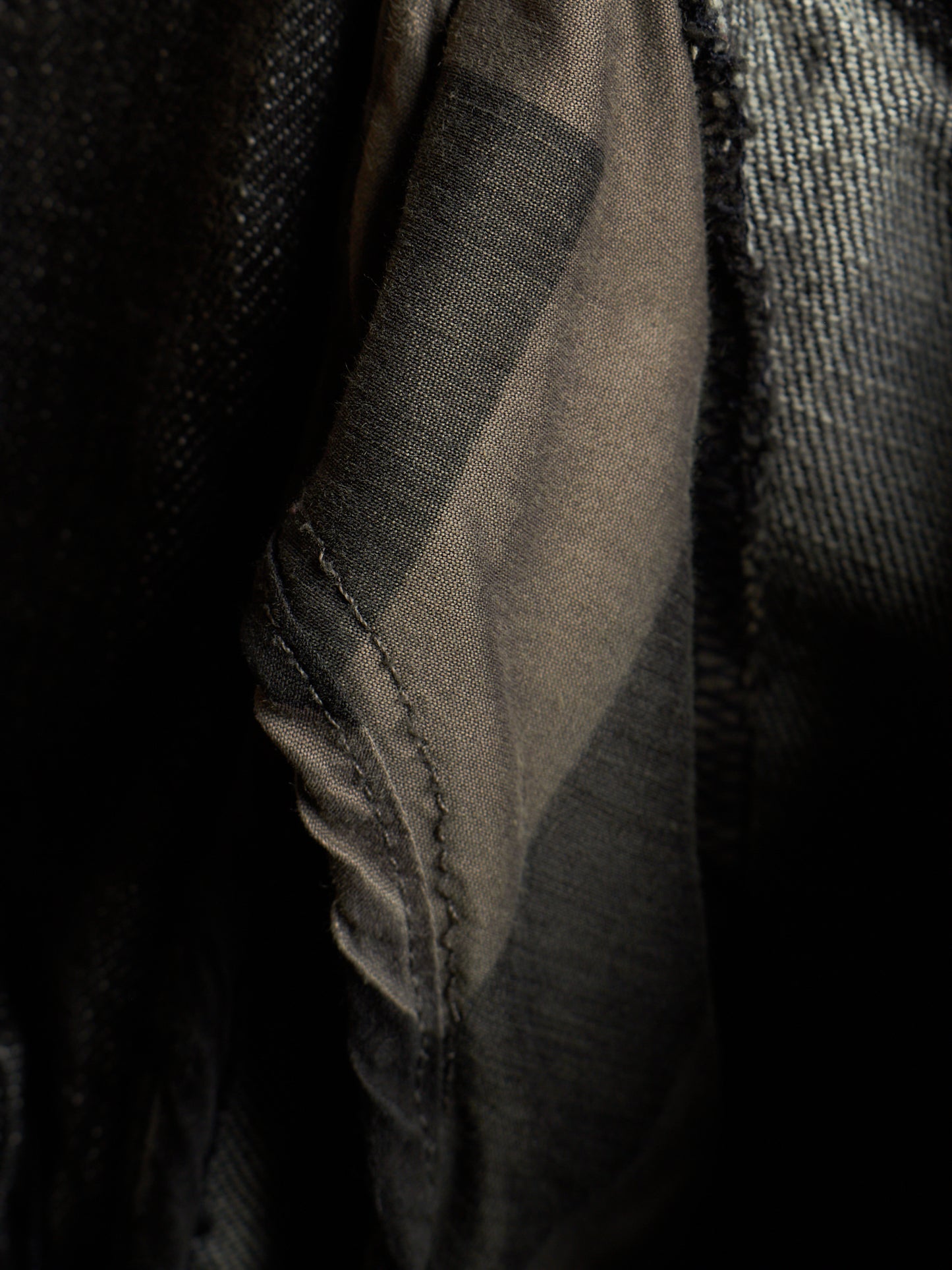 Gareth Pugh AW10-11 Charcoal Grey Back Frayed Skirt Layered Skinny Denim