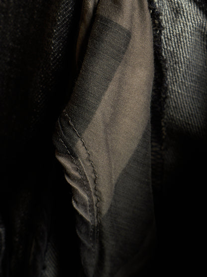 Gareth Pugh AW10-11 Charcoal Grey Back Frayed Skirt Layered Skinny Denim