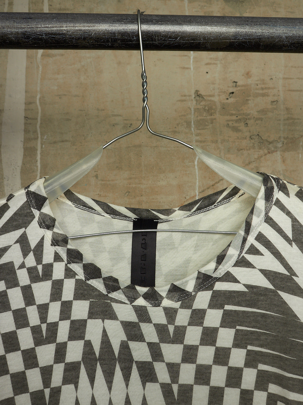 Gareth Pugh SS11 Black & White Asymmetric Double Layered Optical Illusion Print T-shirt