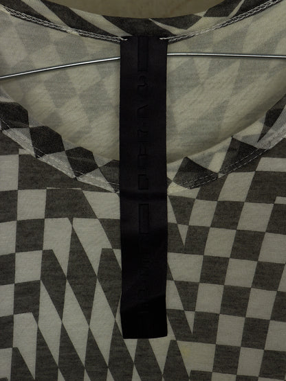 Gareth Pugh SS11 Black & White Asymmetric Double Layered Optical Illusion Print T-shirt