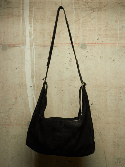 GUIDI 2010s 'Q15' Black Reverse Full-grain Horse Leather Weekender Bag