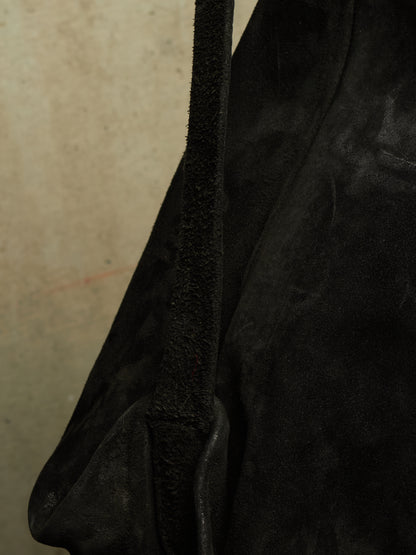 GUIDI 2010s 'Q15' Black Reverse Full-grain Horse Leather Weekender Bag