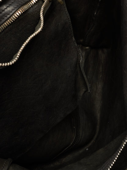 GUIDI 2010s 'Q15' Black Reverse Full-grain Horse Leather Weekender Bag