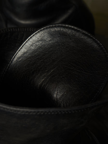 GUIDI '791' Black Object-Dyed Horse Leather Tall Front Lace Boots