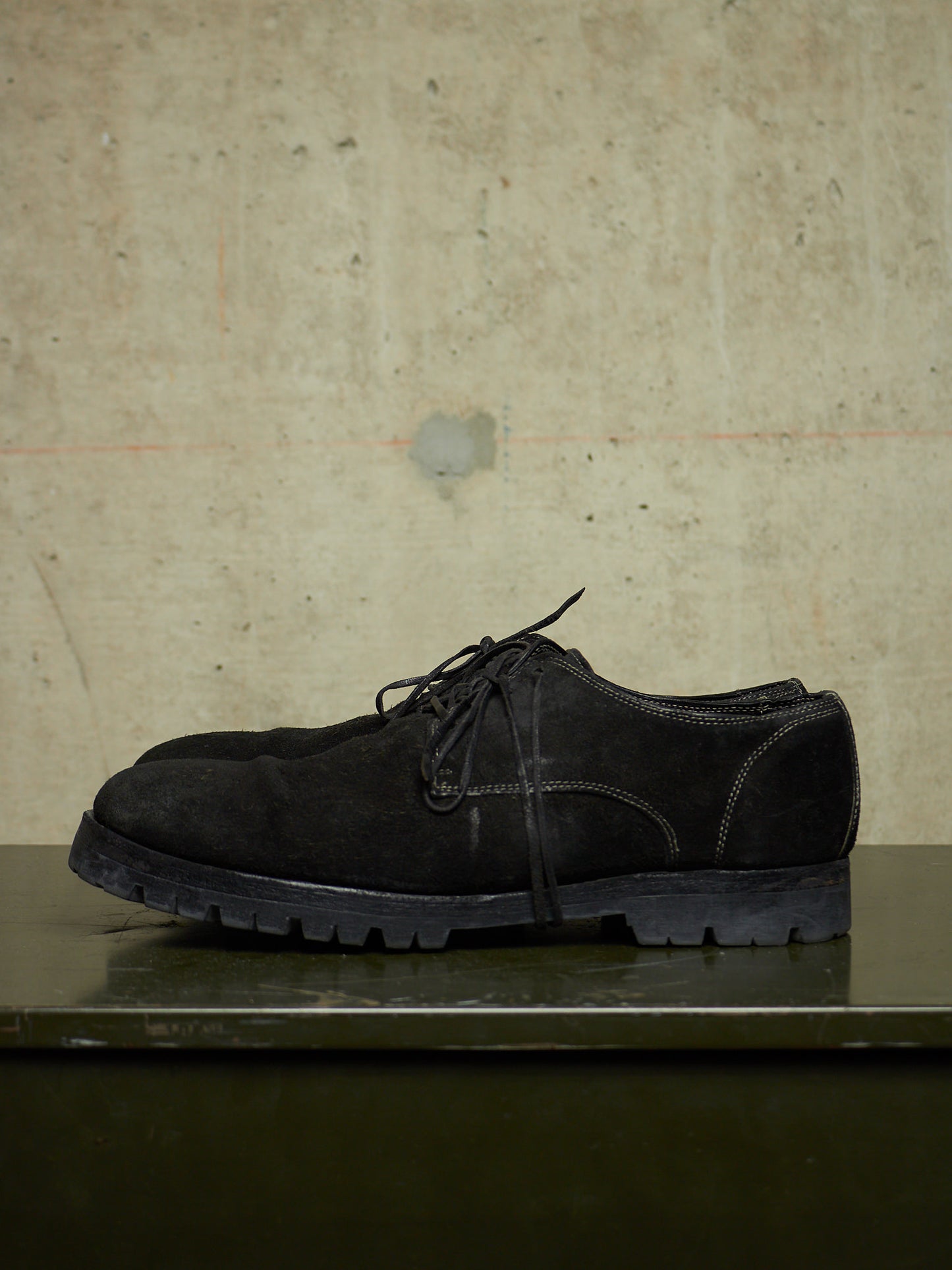 GUIDI '792V' Full-grain Reverse Horse Leather Derbies