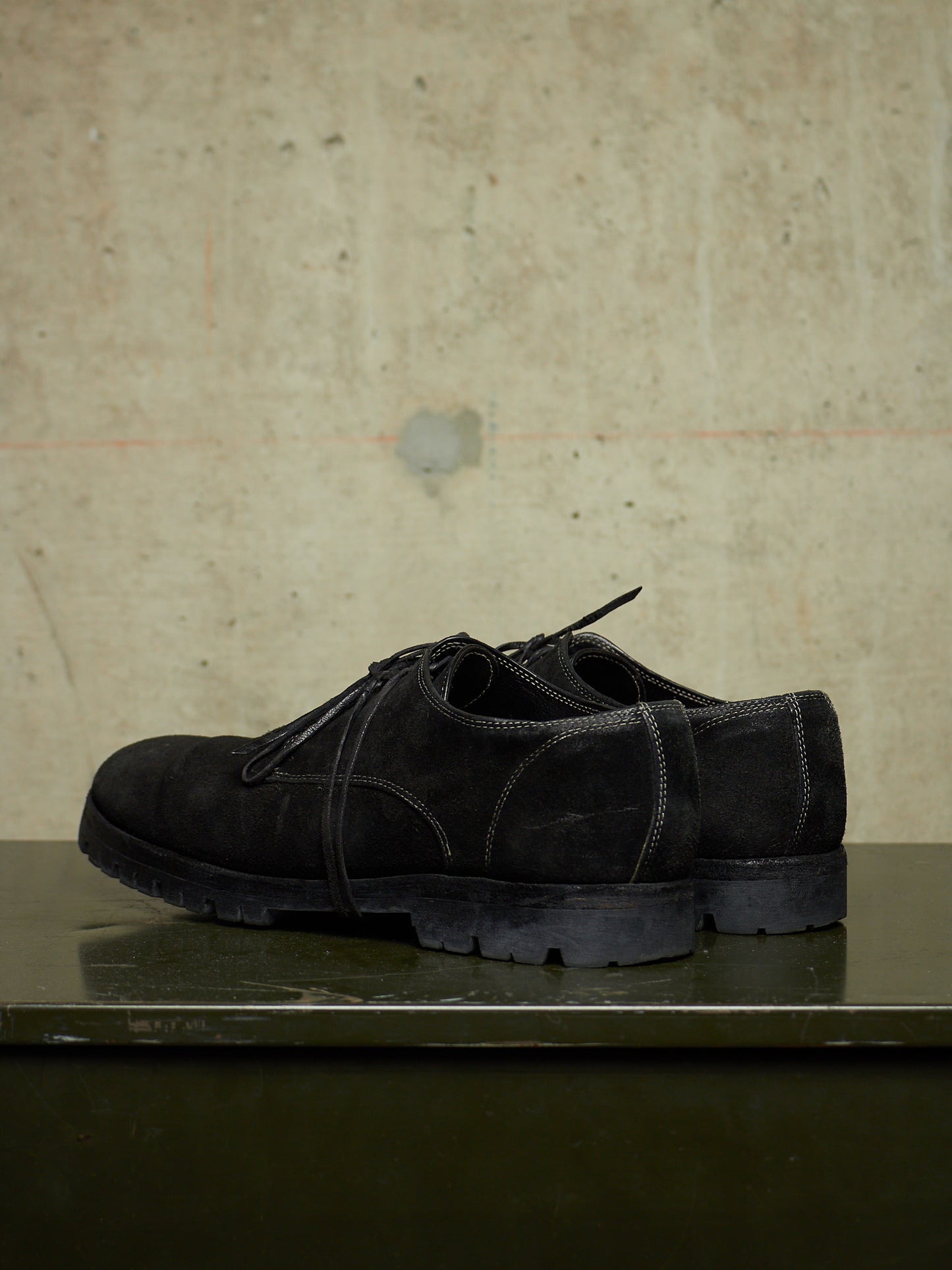 GUIDI '792V' Full-grain Reverse Horse Leather Derbies