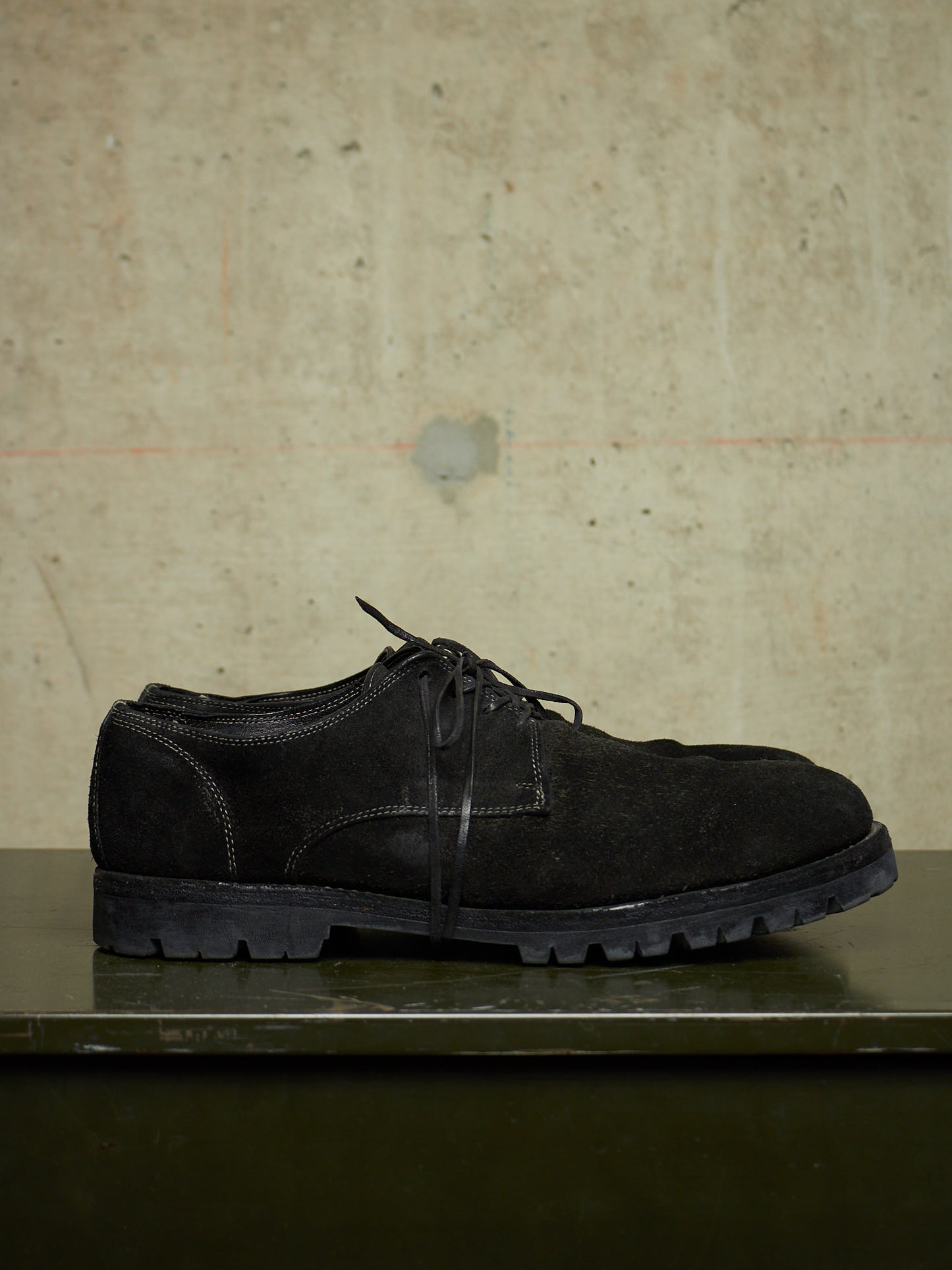 GUIDI '792V' Full-grain Reverse Horse Leather Derbies
