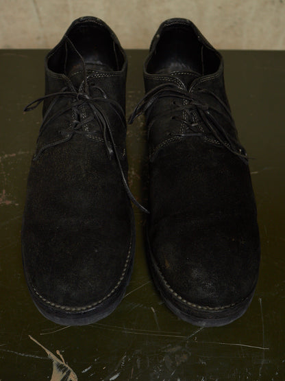 GUIDI '792V' Full-grain Reverse Horse Leather Derbies