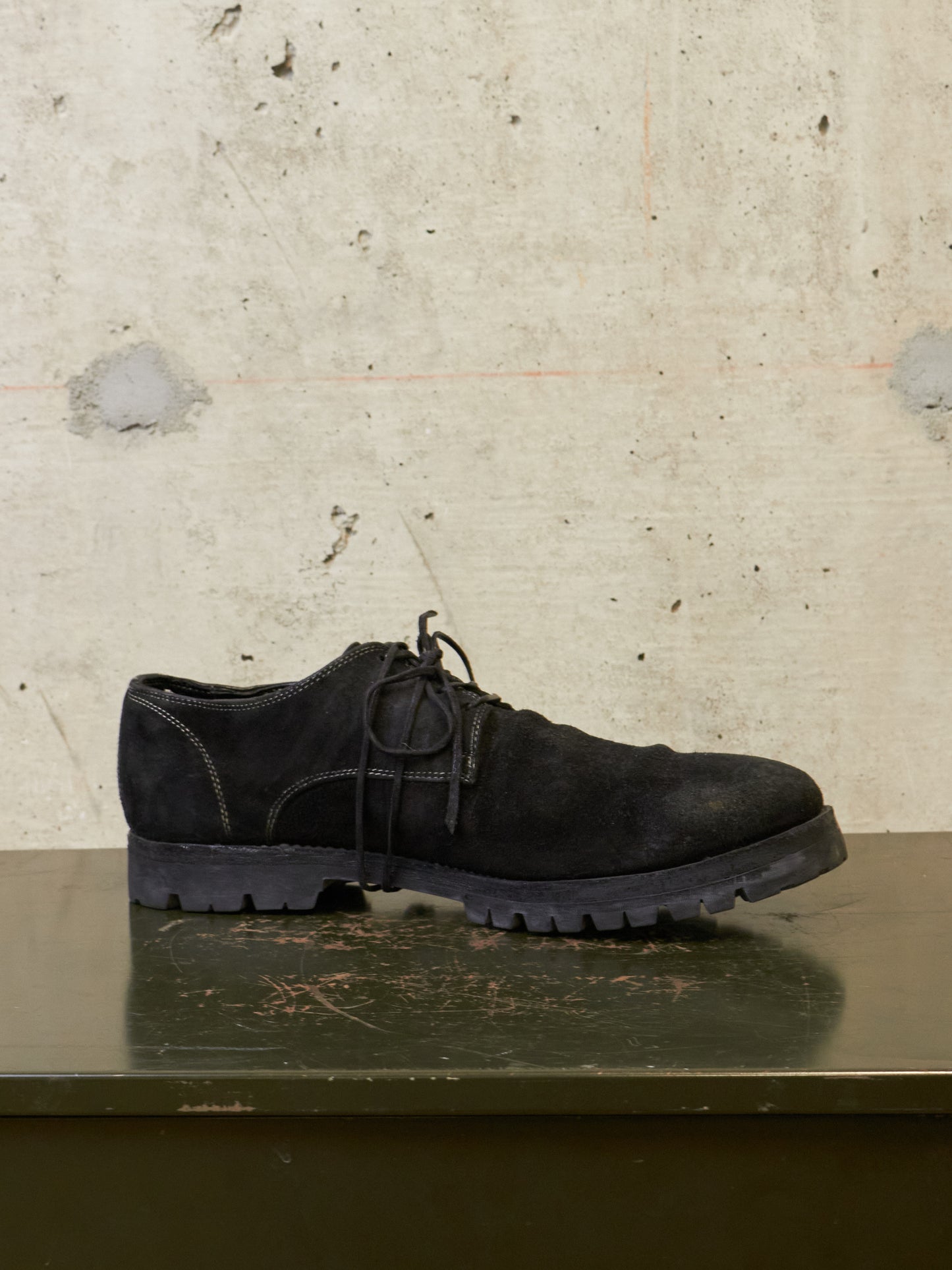 GUIDI '792V' Full-grain Reverse Horse Leather Derbies