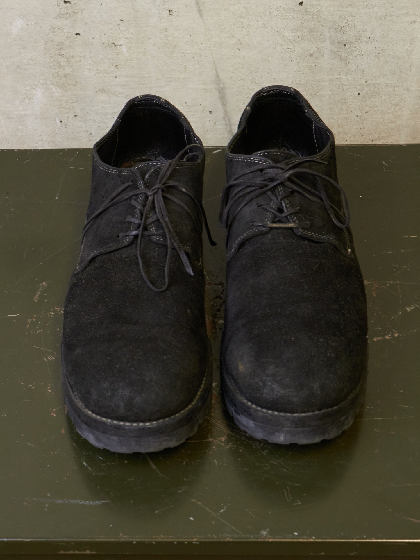 GUIDI '792V' Full-grain Reverse Horse Leather Derbies