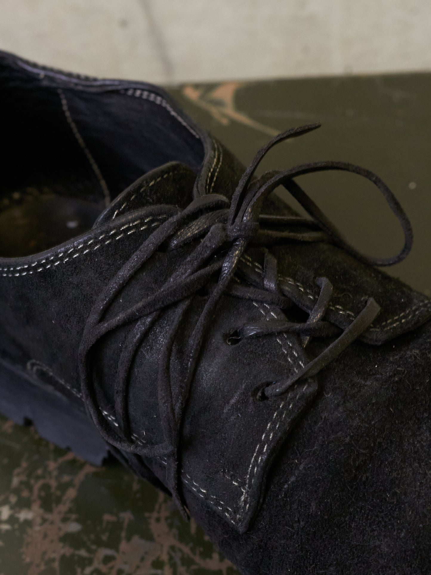 GUIDI '792V' Full-grain Reverse Horse Leather Derbies