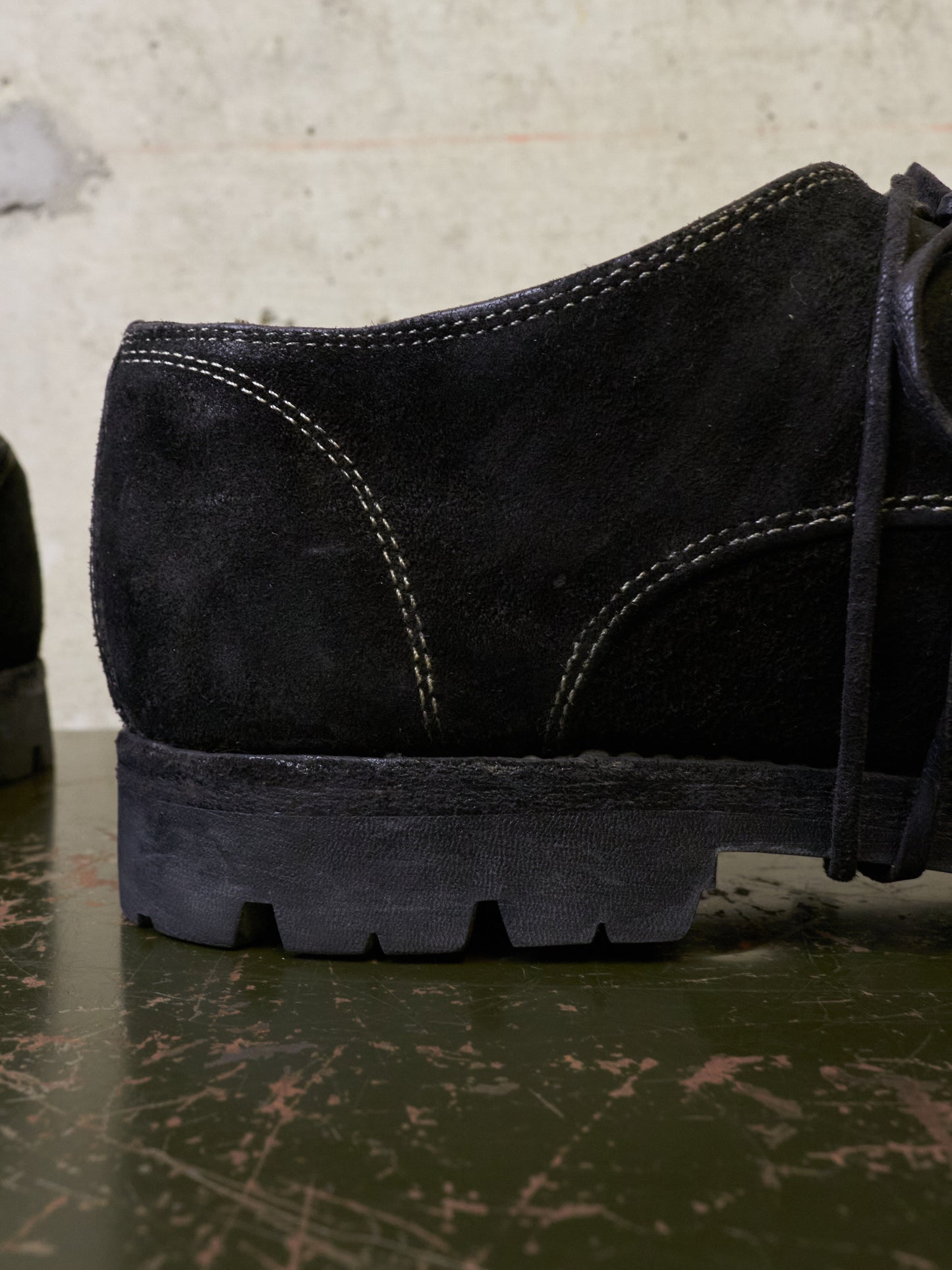 GUIDI '792V' Full-grain Reverse Horse Leather Derbies