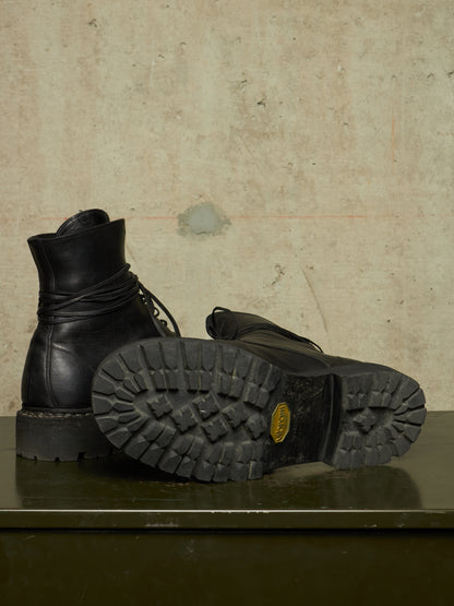 GUIDI ‘795V_N’ Black Horse Leather Lace-up Combat Boots